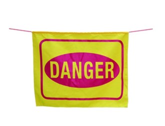 DANGER FLAG POLY/COTTON W/ NYLON ROPE